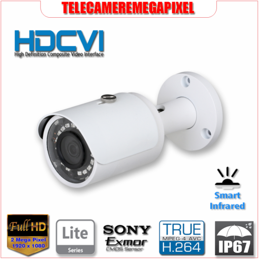 HAC-HFW1220S - Telecamera 2 Megapixel - Full HD - HDCVI - smart INFRARED - IP67