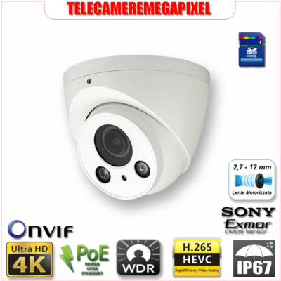 IPC-HDW5830R-Z - Telecamera 8 megapixel - lenti motorizzate - codec H265