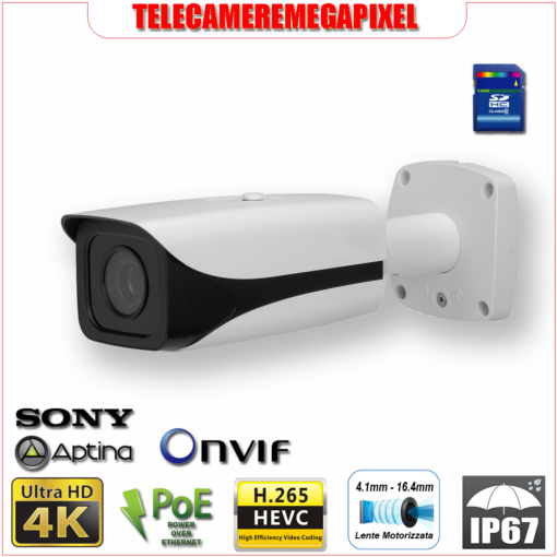 IPC-HFW81230E-Z - Telecamera Dahua 4K Ultra HD – 12 Megapixel – Varifocale 4,1-16,4 mm – Codec H265 H264