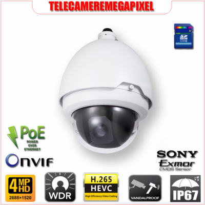 SD50430U-HNI - Telecamera Dahua 30X PTZ - Sony Starlight - 4 megapixel - Ottica 4,5-13,5mm - codec H265 - PoE+