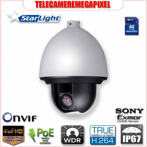 SD65F230F-HNI - Telecamera - 2 megapixel - Full HD 30x- Dome PTZ - Starlight