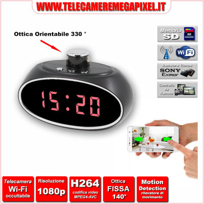 WN-522W-02 Telecamera Spia Wi-Fi occultabile – Risoluzione 1080P – Rotazione ottica 330°