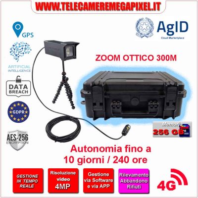 Sistema di videosorveglianza mobile DEFENDX-progk zoom LITIO